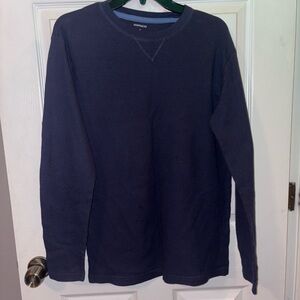 Crown & Ivy Dark Blue Waffle Knit Top